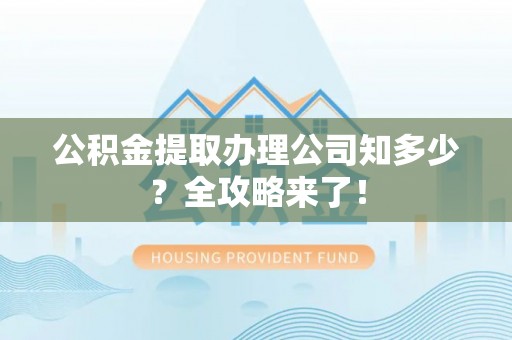 仁德公积金提取办理公司知多少？全攻略来了！